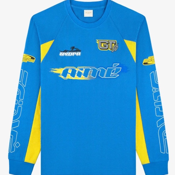 Aime Leon Dore Long-Sleeve Mesh Waverunner Tee Blue Logo Jersey Size XXL - Picture 1 of 12